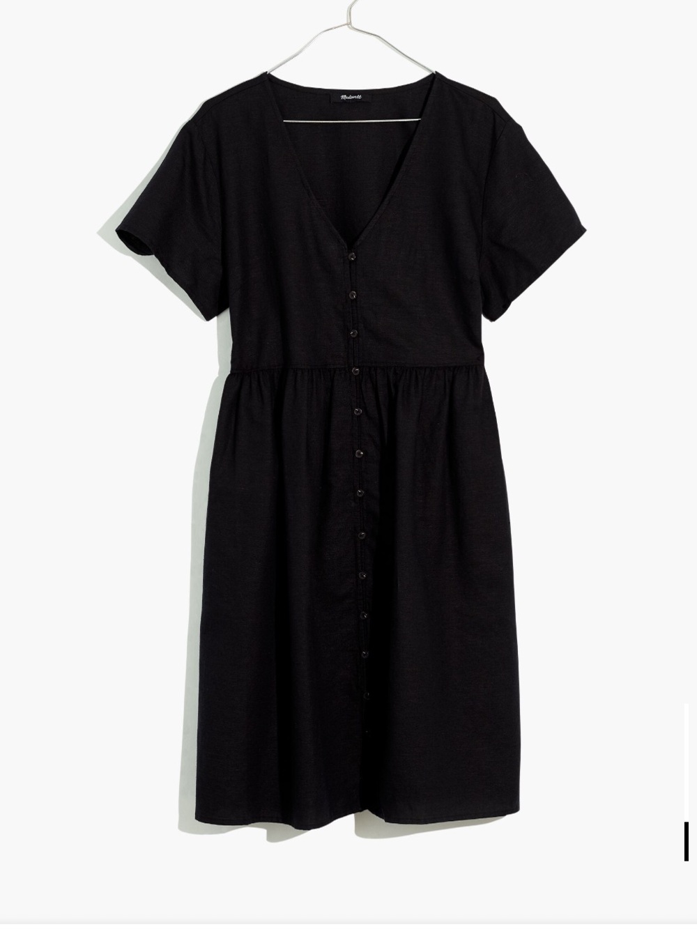 Madewell Linen-Blend Alexandra Button-Front Mini Dress